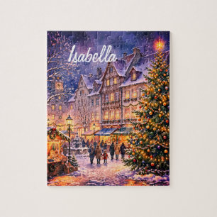 Cozy Christmas Market - Personalized Jigsaw Puzzle