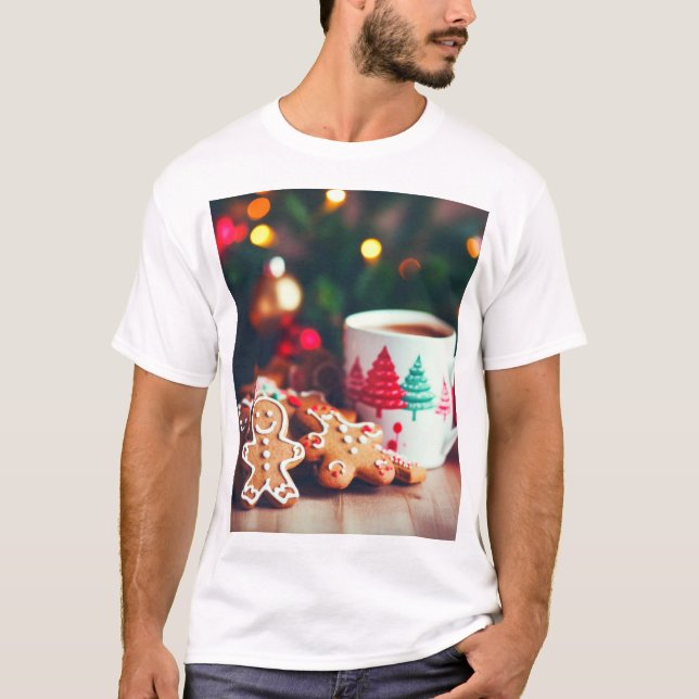 Cozy Christmas Mug & Cookies – Holiday Comfort Des T-Shirt (Front)