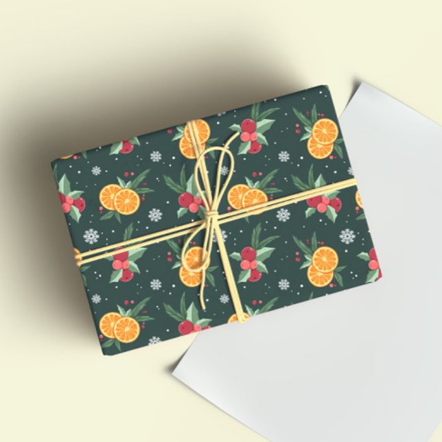 Cozy Christmas Oranges Wrapping Paper (Creator Uploaded)