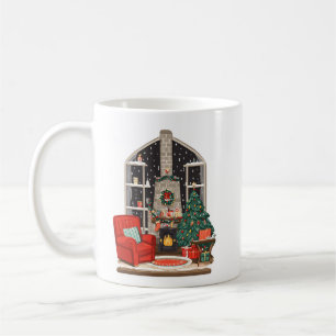 Cozy Christmas Room Scene – Warm Holiday Coffee Mug
