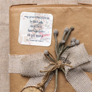 Cozy Christmas Saying Photo Overlay Name Square Sticker