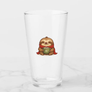 Cozy Christmas Sloth with Hot Chocolate � Cute Win Glass
