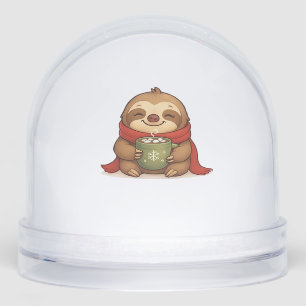 Cozy Christmas Sloth with Hot Chocolate � Cute Win Snowglobe