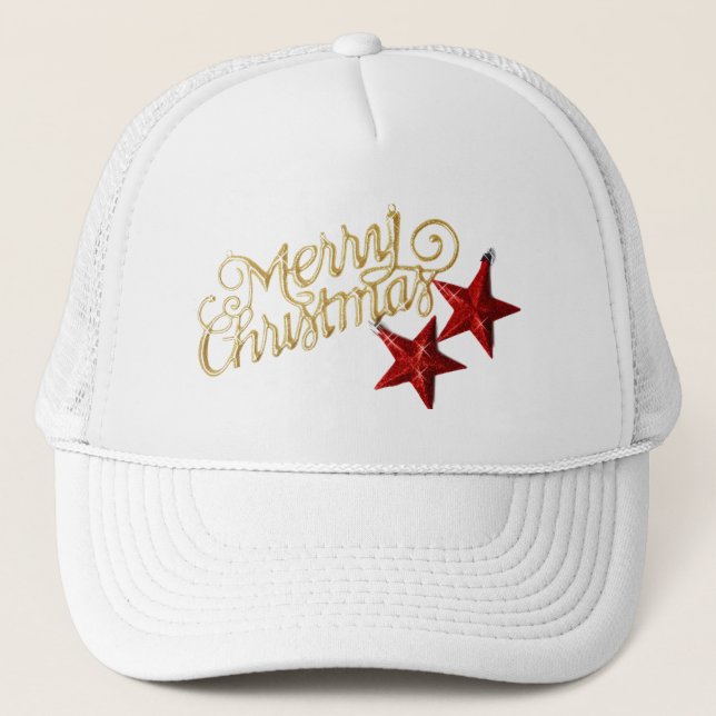 Cozy Christmas Sweatshirt with Santa Claus Design Trucker Hat (Front)