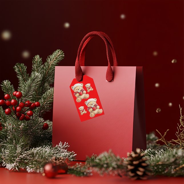 Cozy Christmas Teddy Bear Gift Tags (Creator Uploaded)