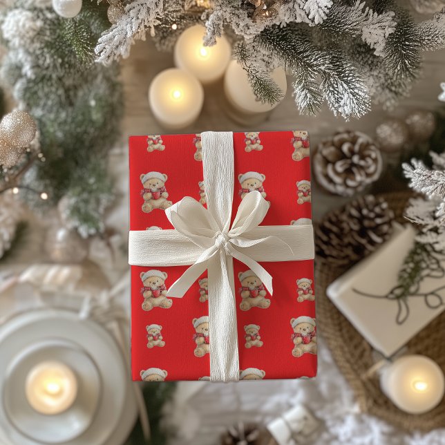 Cozy Christmas Teddy Bear Wrapping Paper (Creator Uploaded)