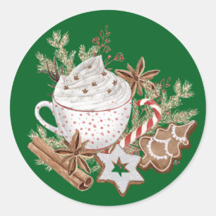 Cozy Christmas Treats Classic Round Sticker