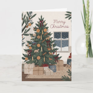 Cozy Christmas Tree Holiday Greeting Card