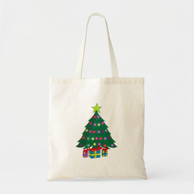 Cozy Christmas Tree Tote Bag (Front)