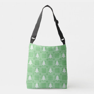 Cozy Christmas tree ugly sweater checkered pattern Crossbody Bag