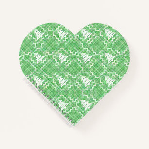 Cozy Christmas tree ugly sweater checkered pattern Notebook