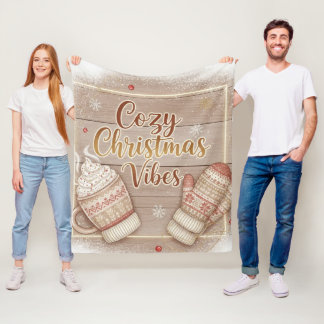 Cozy Christmas Vibes Decorative Pillow Fleece Blanket