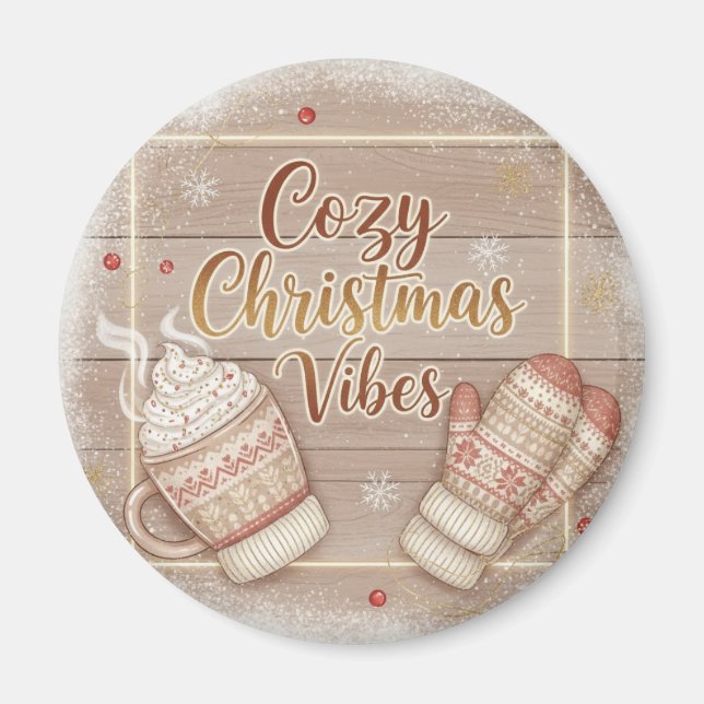 Cozy Christmas Vibes Decorative Pillow Magnet (Front)