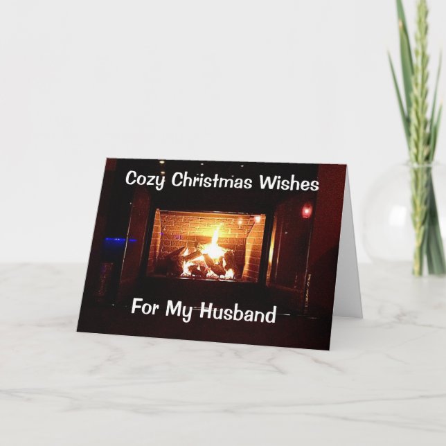 COZY CHRISTMAS WISHES FOR MY "HUSBAND" HOLIDAY CARD (Front)