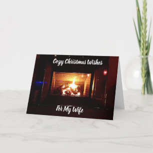 COZY CHRISTMAS WISHES FOR MY **WIFE** HOLIDAY CARD