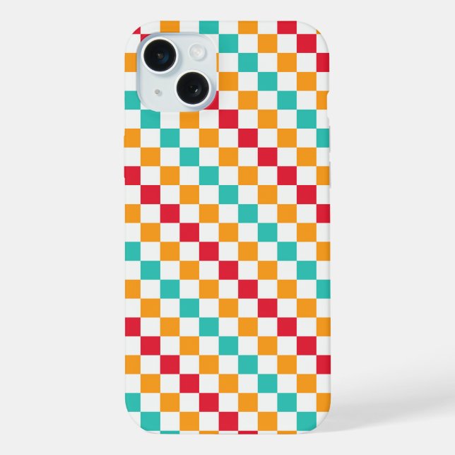 Cozy classroom diagonal checkerboard pattern iPhone case (Back)