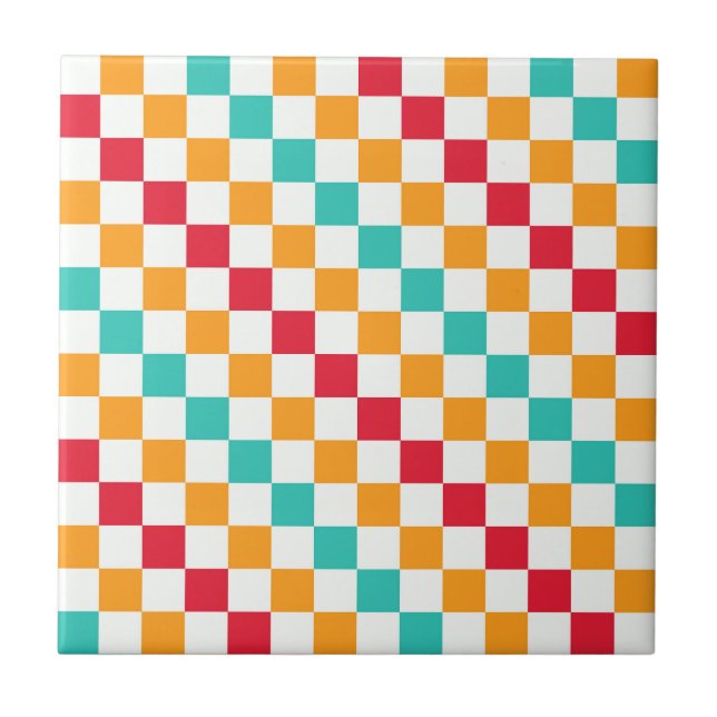 Cozy classroom diagonal checkerboard pattern tile (Front)