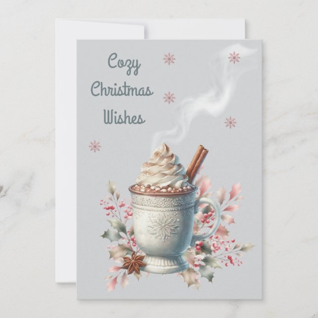 Cozy Cocoa Christmas Holiday Card (Front)