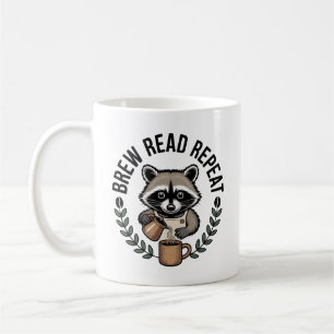 Cozy Coffee Autumn Brown Raccoon Coffee Mug