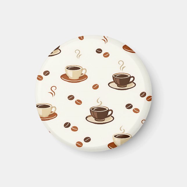 Cozy Coffee Cups Seamless Pattern Magnet (Front)