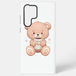Cozy Coffee Loving Bear Illustration Samsung Galaxy Case
