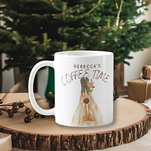 Cozy Coffee Time Socks Watercolor Holiday Coffee Mug