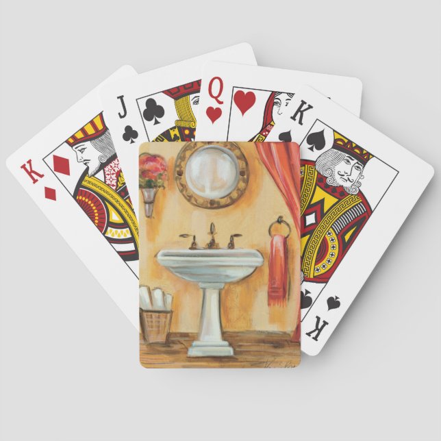 Cozy Contemporary Bathroom Playing Cards (Back)