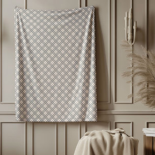 Cozy Coral Grey Blanket in Classic Tartan Style