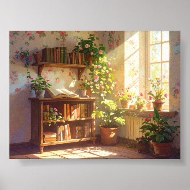 Cozy Cottage Interior Scene Poster (Front)