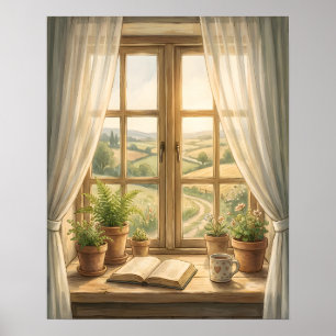 Cozy Cottage Window Interior Poster