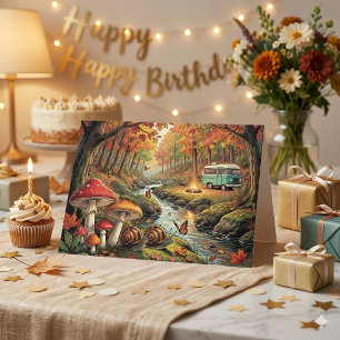 Cozy Cottagecore Campground Vintage Vibes Birthday Card