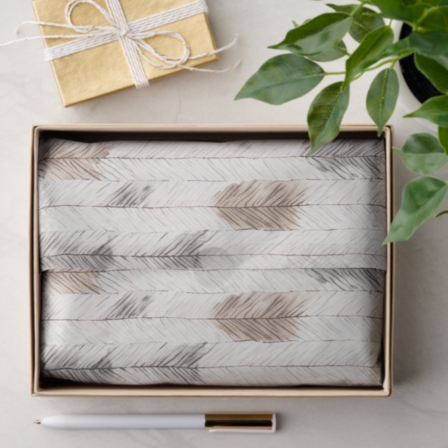 Cozy Cream Feathers Christmas Tissue Paper (Gift)