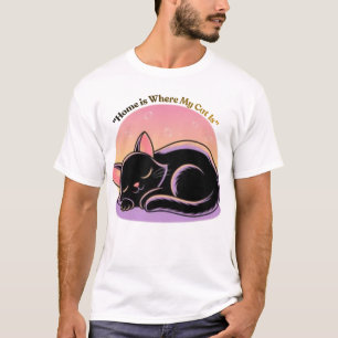 Cozy Cute Cat Quote Typography T-Shirt