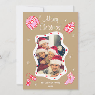 Cozy Cute Sweater Weather Doodle Holiday Card