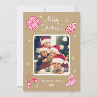 Cozy Cute Sweater Weather Doodle Holiday Card