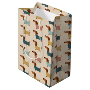Cozy Dachshund Sweater Pattern Medium Gift Bag