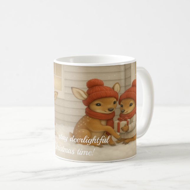 Cozy Deer Mug for Christmas Lovers (Front Right)