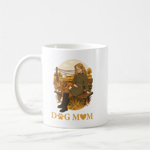 Cozy Dog Mom Bonding Moment With Her Companion Coffee Mug
