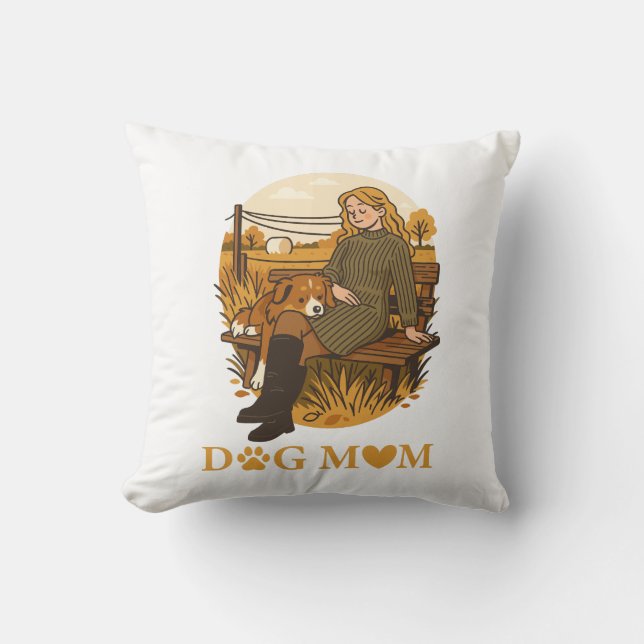 Cozy Dog Mom Bonding Moment With Her Companion Cushion (Front)