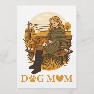 Cozy Dog Mom Bonding Moment With Her Companion Invitation