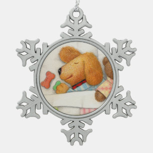 COZY DOGGIE Pewter Snowflake Ornament 