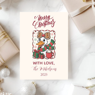 Cozy Duck Christmas Holiday Card