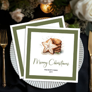 Cozy Earthy Christmas Cookies Personalized Napkins