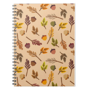 Cozy Fall Leaves & Acorns Notebook