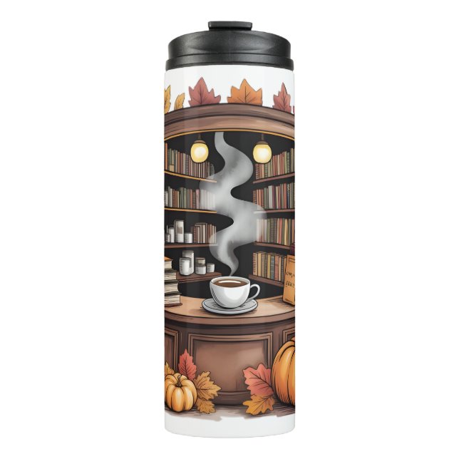 Cozy Fall Library Coffee Bouteilles isothermes   Thermal Tumbler (Front)