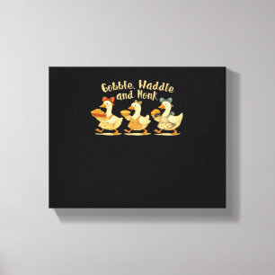 Cozy Fall Season Goose Gobble Waddle Honk Cute Cot Canvas Print
