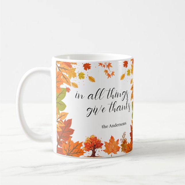 Cozy Fall Thanksgiving Dinner Party Coffee Mug (Left)