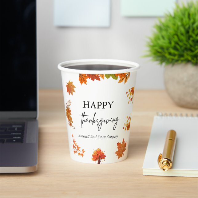Cozy Fall Thanksgiving Dinner Party Paper Cups (Insitu)