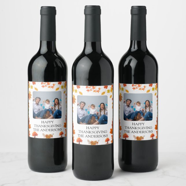 Cozy Fall Thanksgiving Dinner Party Wine Label (Bottles)