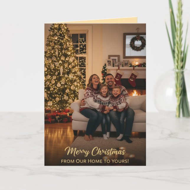 Cozy Family Christmas Greeting Card (Front)